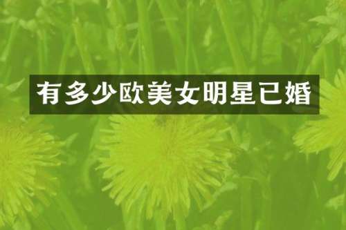 有多少欧明星已婚