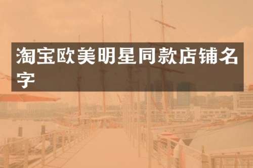 淘宝欧美明星同款店铺名字