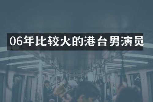 06年比较火的港台男演员