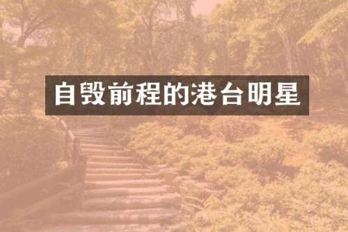 自毁前程的港台明星