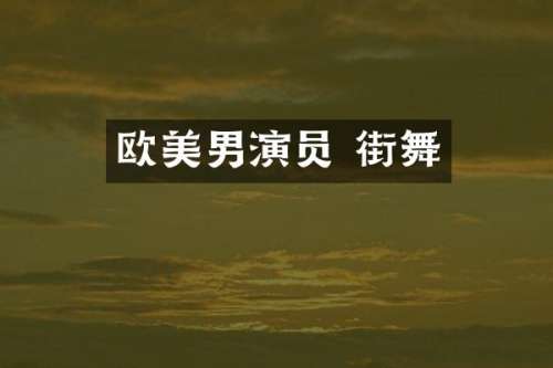 欧美男演员 街舞