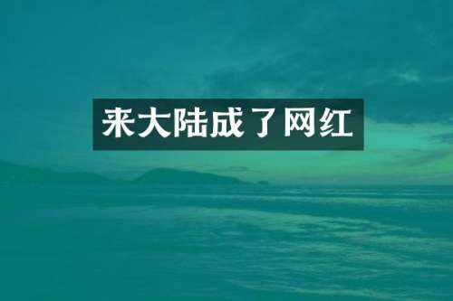 来大陆成了网红