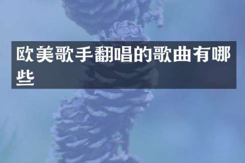 欧美歌手翻唱的歌曲有哪些