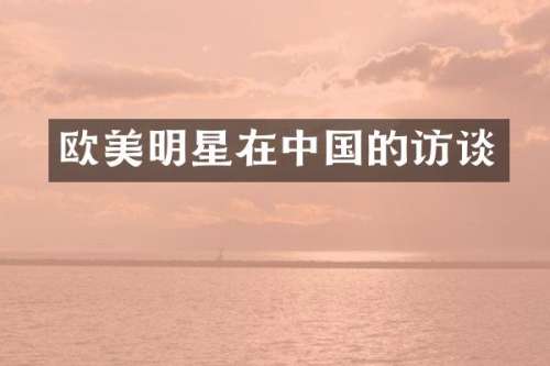 欧美明星在中国的访谈