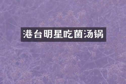 港台明星吃菌汤锅