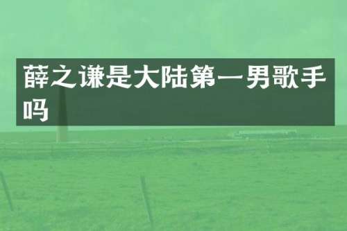 薛之谦是大陆第一男歌手吗