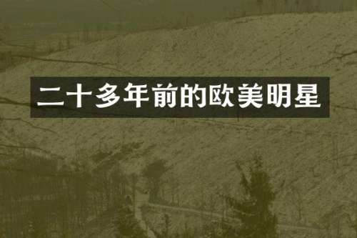 二十多年前的欧美明星