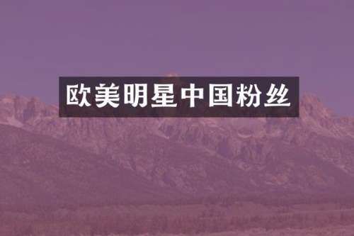欧美明星中国粉丝