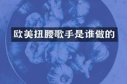 欧美扭腰歌手是谁做的