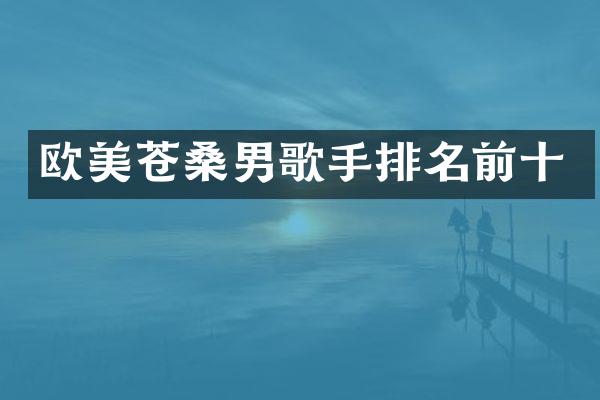 欧美苍桑男歌手排名前十