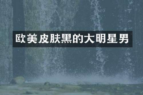 欧美皮肤黑的大明星男