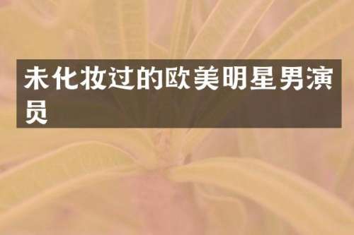 未化妆过的欧美明星男演员