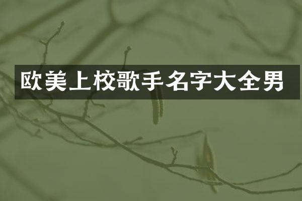 欧美上校歌手名字大全男