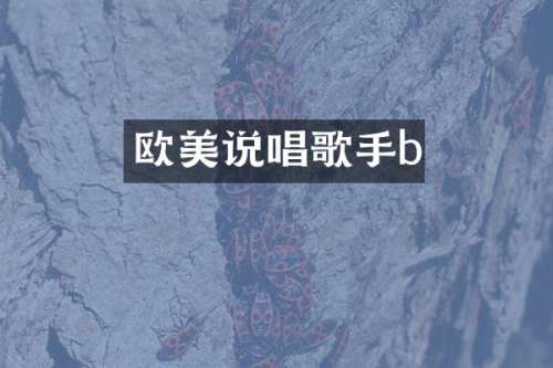 欧美说唱歌手b