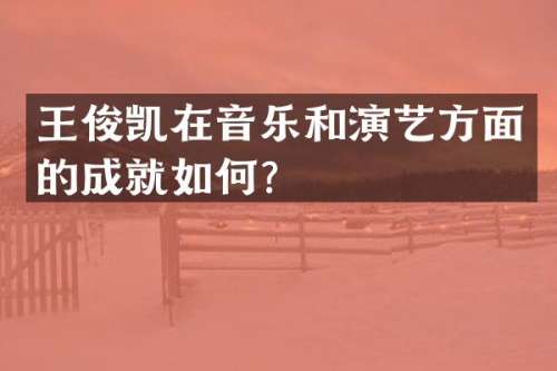王俊凯在音乐和演艺方面的成就如何？