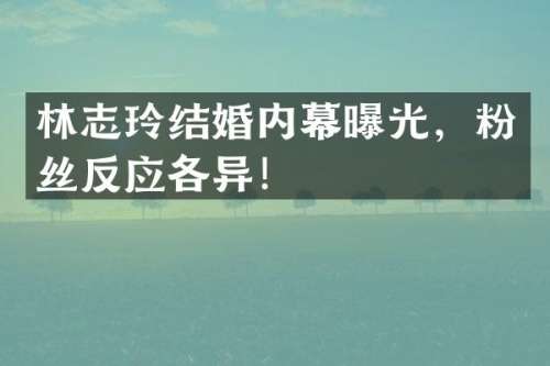 林志玲结婚内幕曝光，粉丝反应各异！