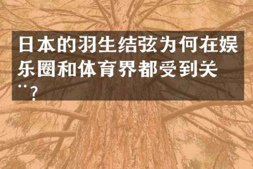 日本的羽生结弦为何在娱乐圈和体育界都受到关注？