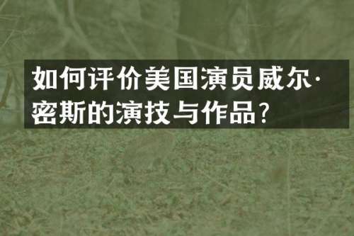 如何评价美国演员威尔·史密斯的演技与作品？