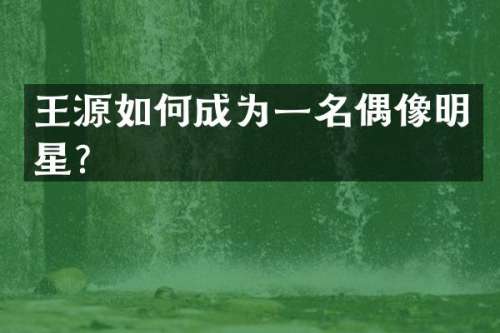 王源如何成为一名偶像明星？