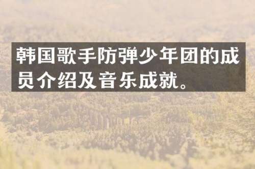 韩国歌手少年团的成员介绍及音乐成就。