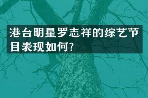 港台明星罗志祥的综艺节目表现如何？