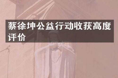 蔡徐坤公益行动收获高度评价