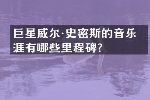 巨星威尔·史密斯的音乐生涯有哪些里程碑？