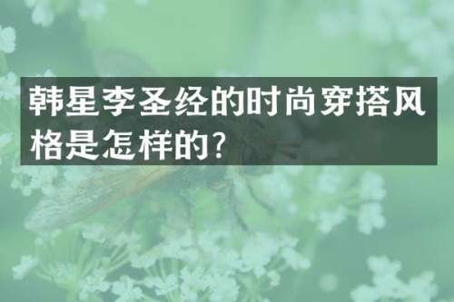 韩星李圣经的时尚穿搭风格是怎样的？