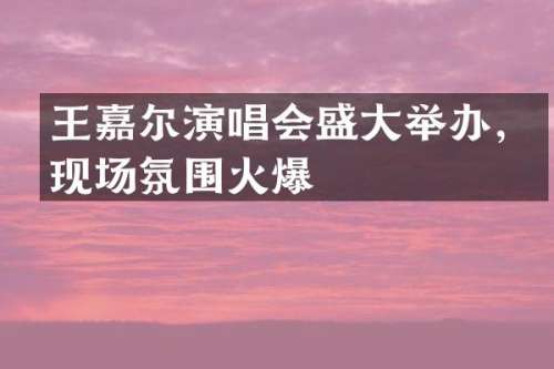 王嘉尔演唱会盛大举办，现场氛围火爆