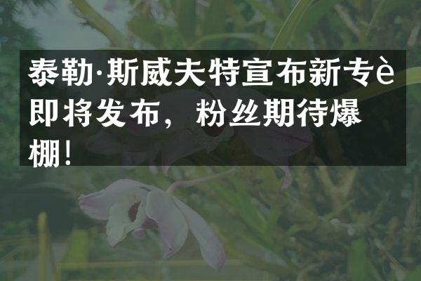 泰勒·斯威夫特宣布新专辑即将发布，粉丝期待爆棚！