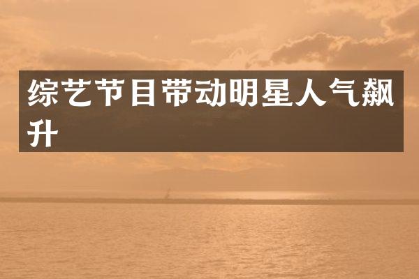 综艺节目带动明星人气飙升