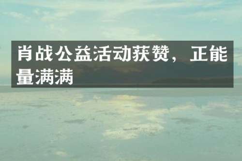 肖战公益活动获赞，正能量满满