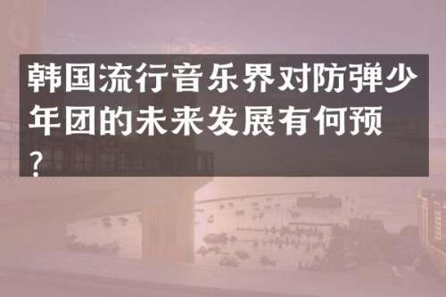 韩国流行音乐界对少年团的未来发展有何预测？