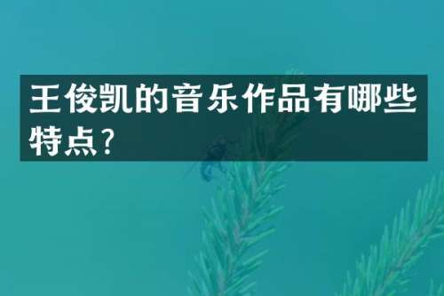 王俊凯的音乐作品有哪些特点？