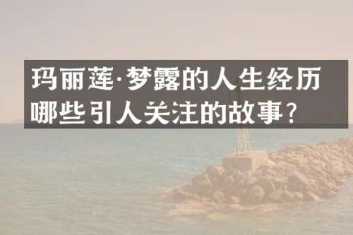 玛丽莲·梦的人生经历有哪些引人关注的故事？