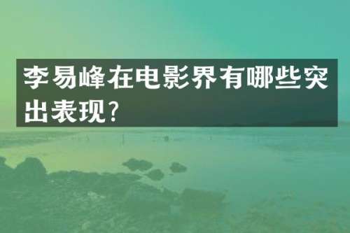 李易峰在电影界有哪些突出表现？