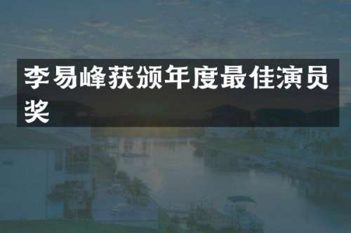 李易峰获颁年度最佳演员奖