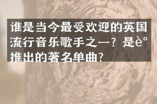 谁是当今最受欢迎的英国流行音乐歌手之一？是谁推出的著名单曲？