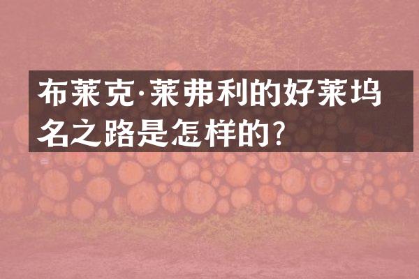 布莱克·莱弗利的好莱坞成名之路是怎样的？