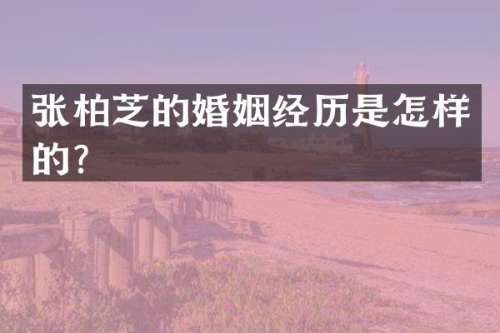 张柏芝的婚姻经历是怎样的？