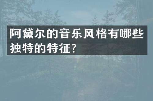 阿黛尔的音乐风格有哪些独特的特征？