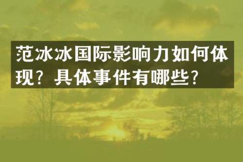 国际影响力如何体现？具体事件有哪些？