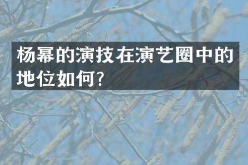 杨幂的演技在演艺圈中的地位如何？