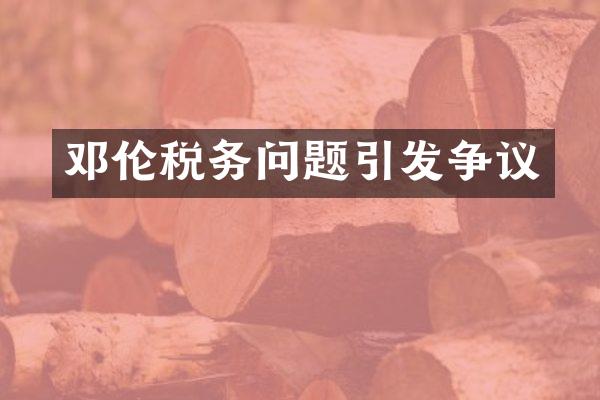 税务问题引发争议