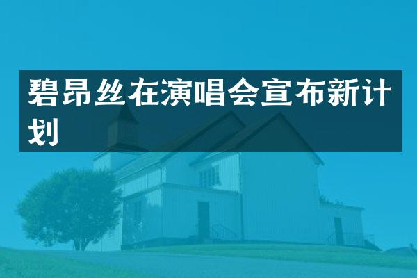 碧昂丝在演唱会宣布新计划