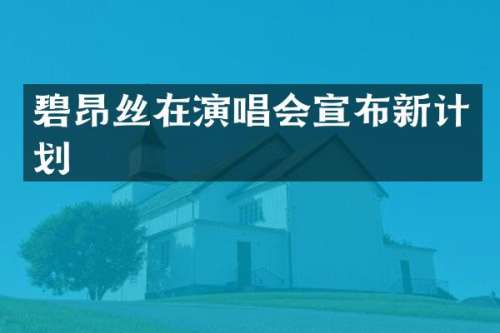 碧昂丝在演唱会宣布新计划
