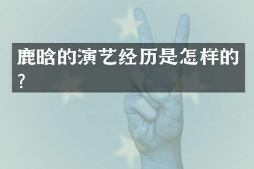 鹿晗的演艺经历是怎样的？