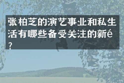 张柏芝的演艺事业和私生活有哪些备受关注的新闻？