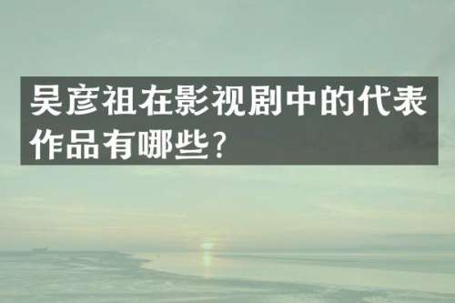 吴彦祖在影视剧中的代表作品有哪些？