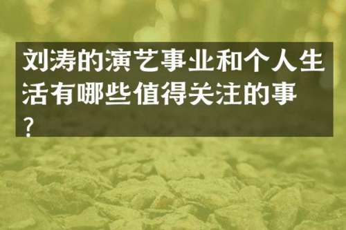 刘涛的演艺事业和个人生活有哪些值得关注的事情？